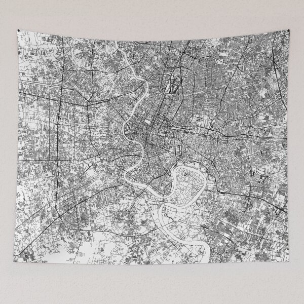 Item preview, Bangkok White Map designed and sold by multiplicitymap.