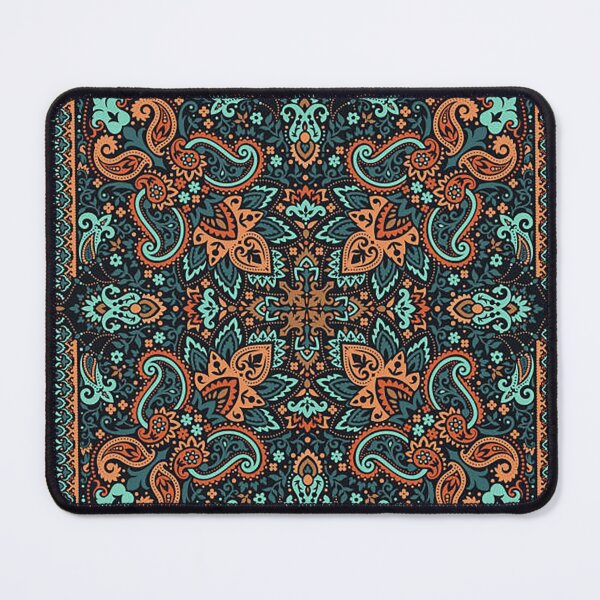 Item preview, bandana,blue and brown bandana,henna pattern,middle eastern pattern,persian rug,etherial,spriritual,meditation,aromatherapy designed and sold by Nostrathomas66.