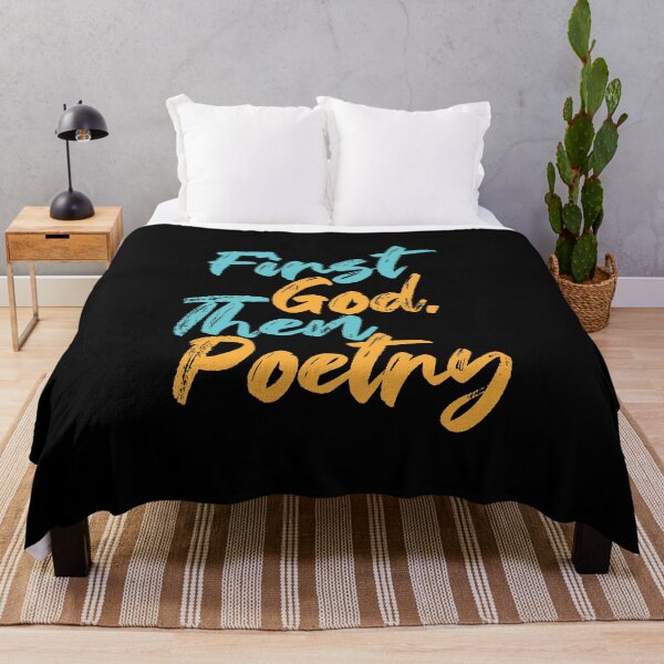 Item preview, First God Then Poetry Christian Writing Quote designed and sold by Creatively Torn.