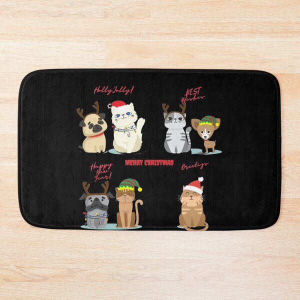Item preview, Merry Christmas cats and dogs: animals Christmas Party Pajama T-Shirt designed and sold by MARCOS LILI.