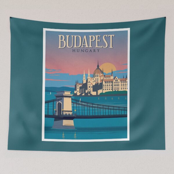 Item preview, BUDAPEST HUNGARY : Vintage Travel Advertising Print designed and sold by posterbobs.