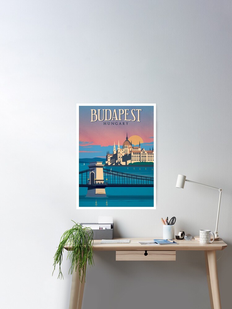 Art Poster Vintage Budapest, Budapest Metal Poster