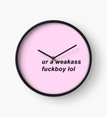 Fuckboy pink print Clock