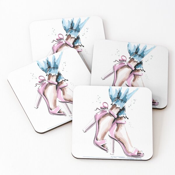 Item preview, Pink High Heels with Jeans Fashion Drawing  designed and sold by Dollfacedesign.