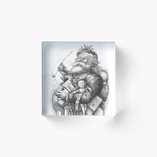 Item preview, Vintage Santa Christmas Etching "Merry Old Santa Claus" by Thomas Nast designed and sold by Douglas E. Welch Design and Photography.