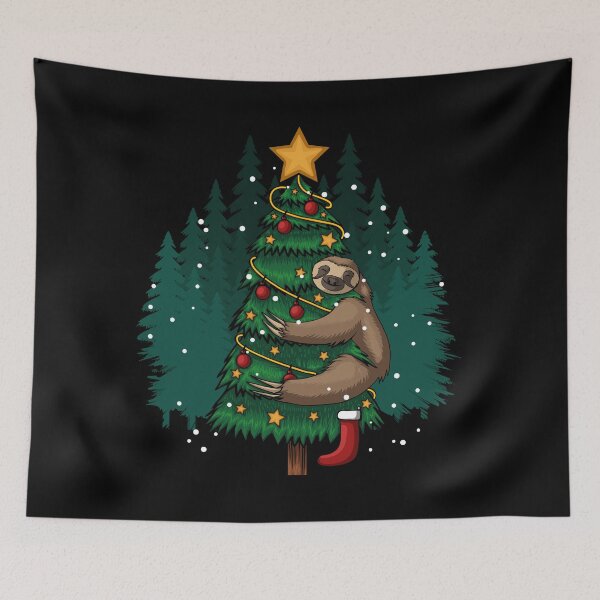 Item preview, Sloth Hugging Tree Merry Christmas designed and sold by angelusdark.