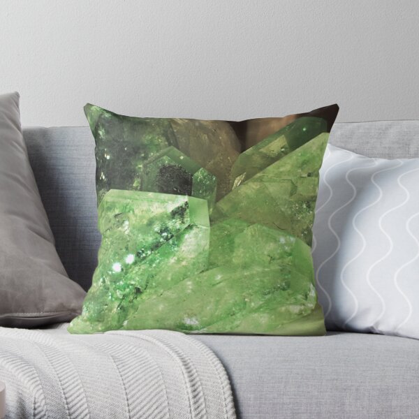 Green Glitter (Apophyllite) Throw Pillow