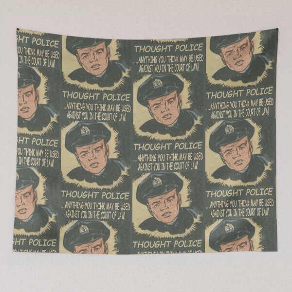 Item preview, Thought Police Quotes Meme Funny Criminal designed and sold by brooklyntowner.