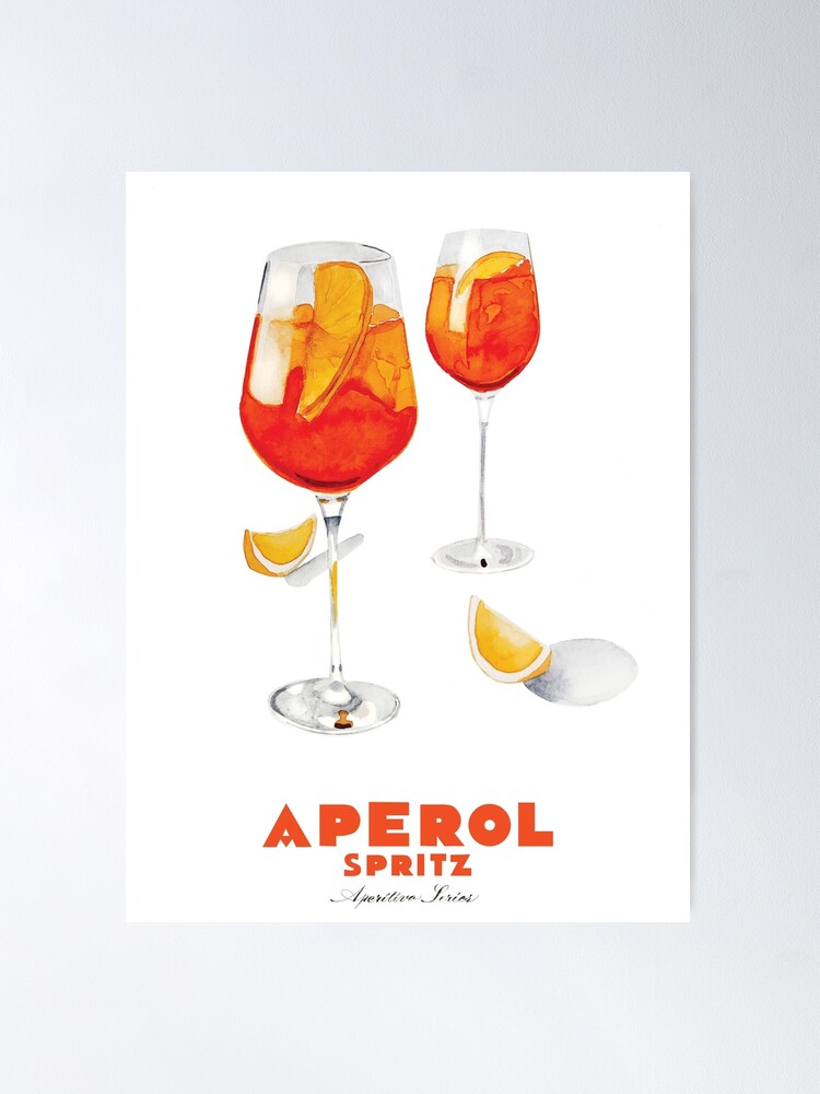 Aperol Spritz Cocktail Print  The perfect poster for aspiring