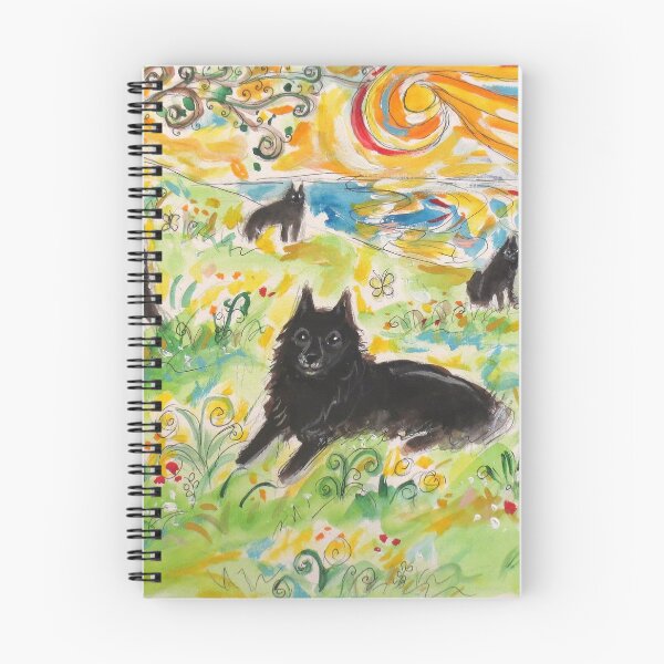 Item preview, A field of lounging Schipperkes designed and sold by artbyangie.