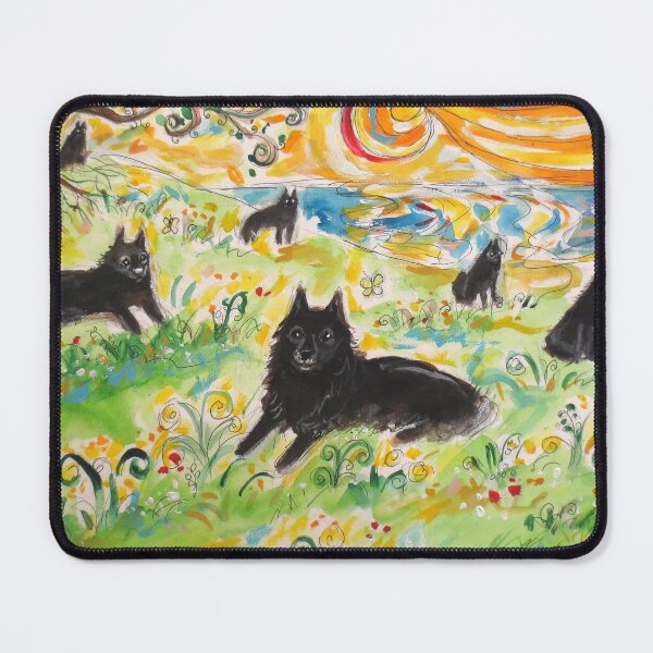 Item preview, A field of lounging Schipperkes designed and sold by artbyangie.