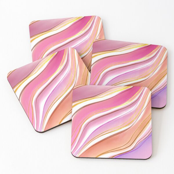 Item preview, Flowy Pink Marble Effect with Gold Tint designed and sold by ojasha.