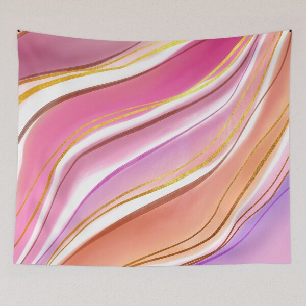Item preview, Flowy Pink Marble Effect with Gold Tint designed and sold by ojasha.