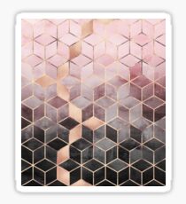 Pink And Grey Gradient Cubes Sticker