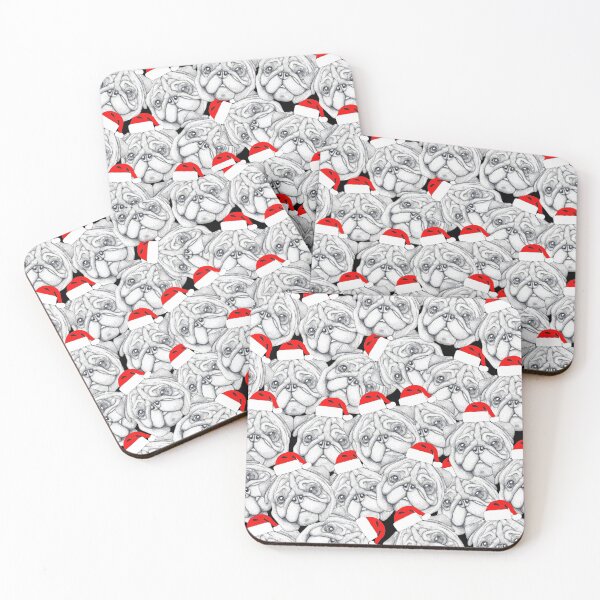 Item preview, Christmas Santa Pugs  designed and sold by Flower Magic .