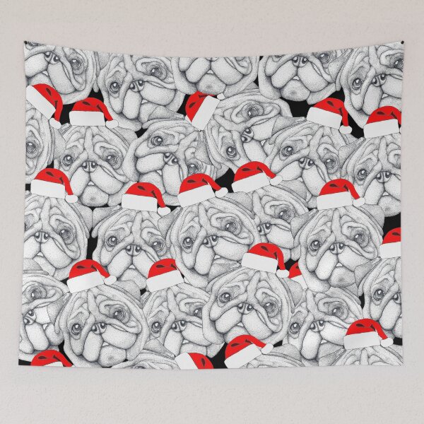 Item preview, Christmas Santa Pugs  designed and sold by Flower Magic .