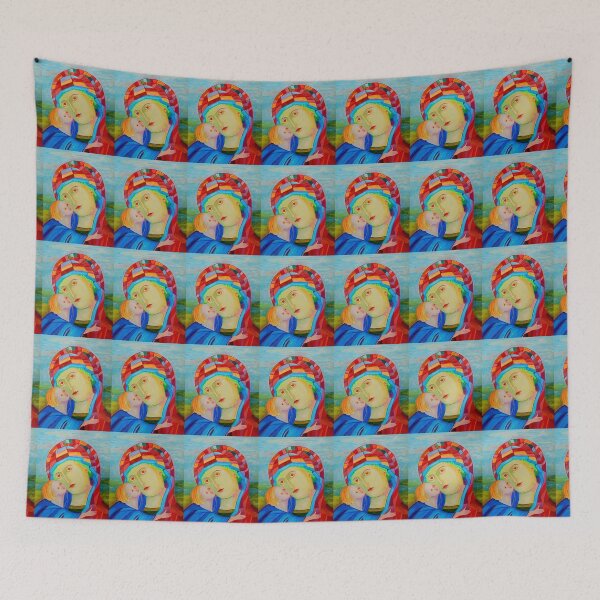 Item preview, Our Lady Madonna and Child Santa Maria nursing Jesus Christ holy icom designed and sold by tanabe.