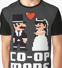 Co-op Mode - Newly Wed Gamer Couple Graphic T-Shirt