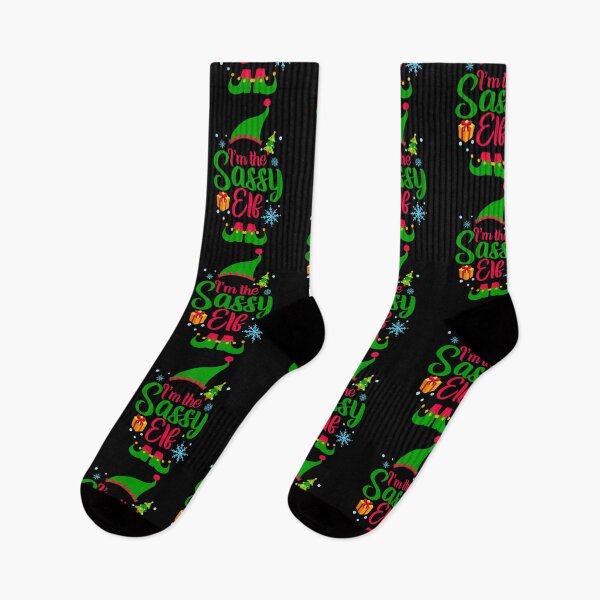 Aperçu de l'œuvre Je suis le pyjama de fête de Noël de groupe familial assorti Sassy Elf | Coloré créée et vendue par Mixture-DESIGN.