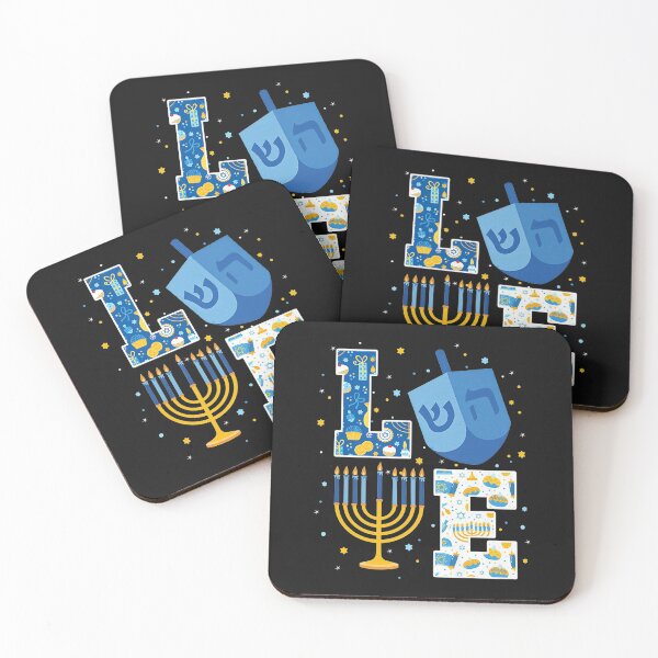 Item preview, LOVE Cute Hanukkah Decorations Dreidel Menorah Chanukah Premium T-Shirt designed and sold by Besnier-Rahel.
