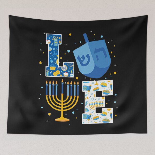 Item preview, LOVE Cute Hanukkah Decorations Dreidel Menorah Chanukah Premium T-Shirt designed and sold by Besnier-Rahel.