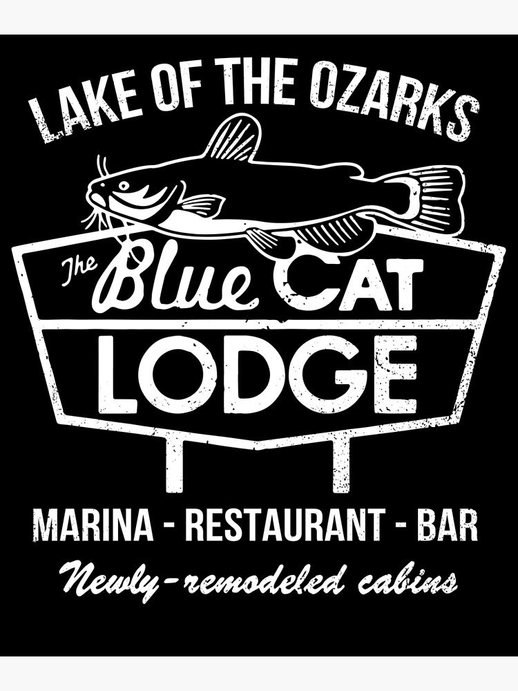 Ozark Blue Cat Lodge Sign Pullover Hoodie