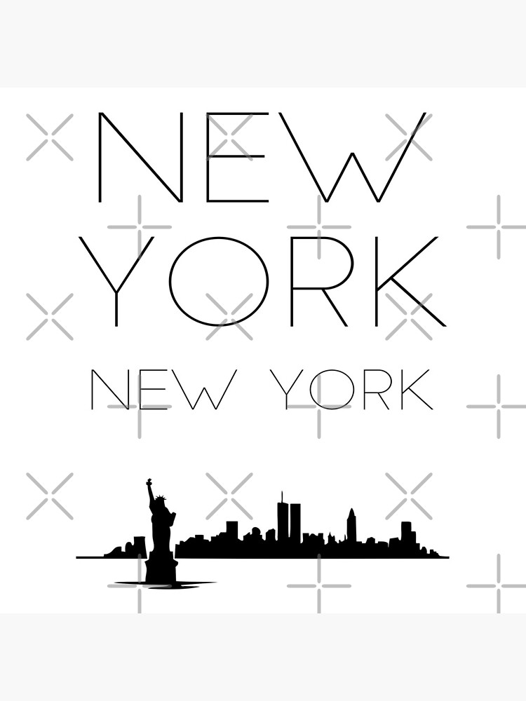 New York New York black and white city skyline by blackcatprints