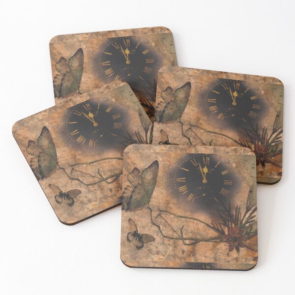 Item preview, Rustic Clock and Butterfly designed and sold by AlteredAtelier.