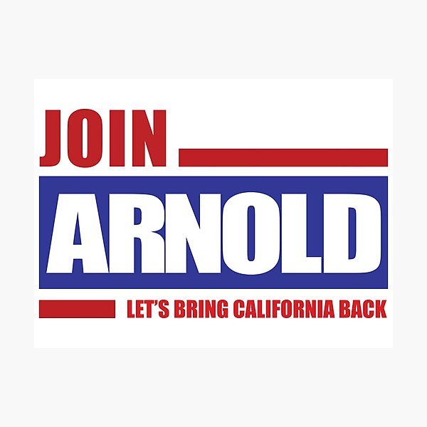 Artikel-Vorschau von Arnold Schwarzenegger 2003 Kampagnenlogo, designt und verkauft von Graphic Fusion.
