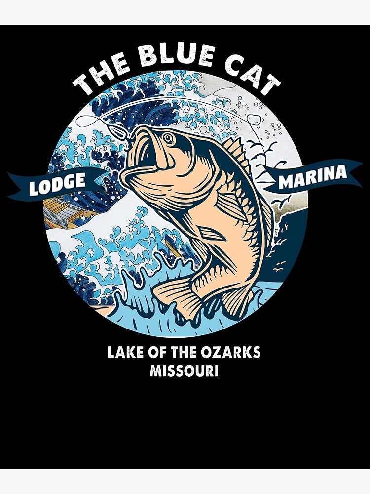 Vintage The Blue Cat Lodge Lake Of The Ozarks Poster