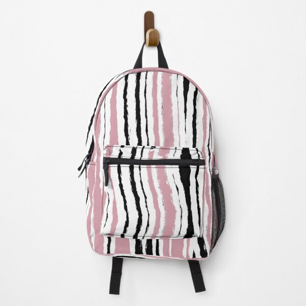 Item preview, "Ploughed" 7 | Vertical Pink, Black and White Pattern designed and sold by LiseHoltArt.