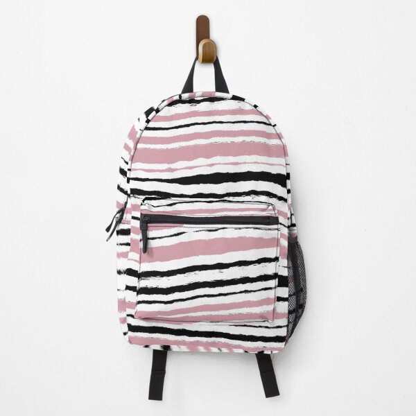 Item preview, "Ploughed" 8 | Horizontal Pink, Black and White Pattern designed and sold by LiseHoltArt.
