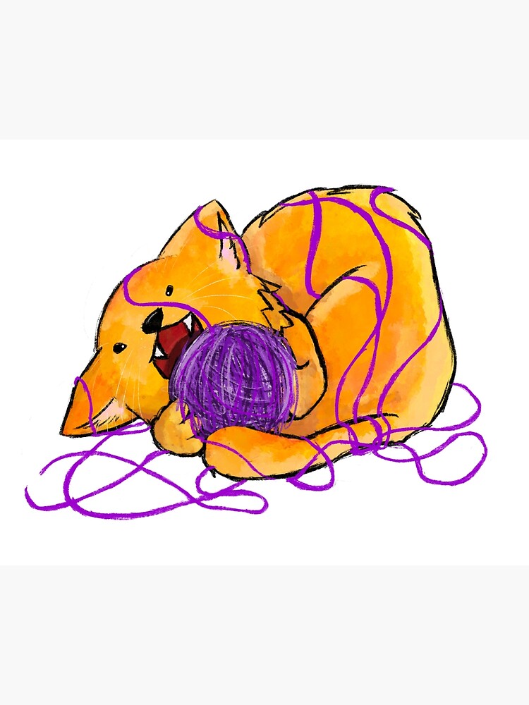 "Yarn Cat" Poster for Sale by Nightlea Redbubble