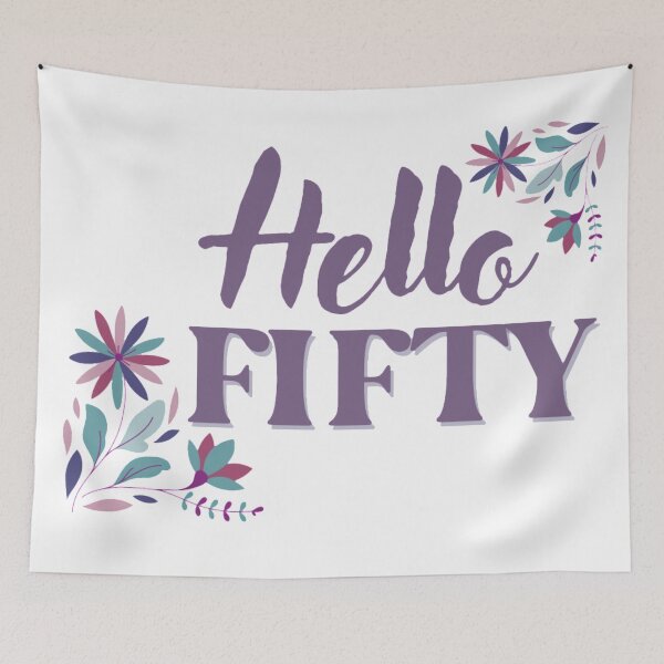 Item preview, Hello Fifty Floral 50th Birthday Idea designed and sold by NishiiAgrawal.