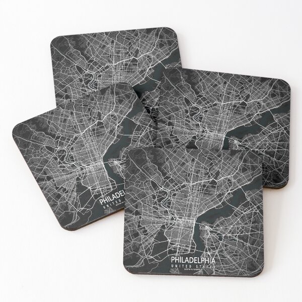 Item preview, Philadelphia City Map of Pennsylvania, USA - Dark designed and sold by deMAP.