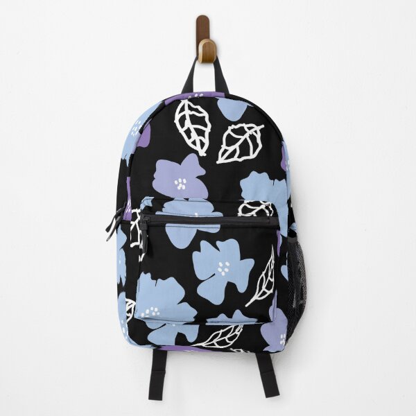 Item preview, Purple flowers with leaves on black background designed and sold by darshants.