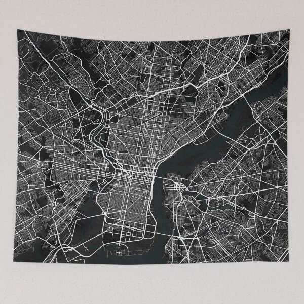 Item preview, Philadelphia City Map of Pennsylvania, USA - Dark designed and sold by deMAP.