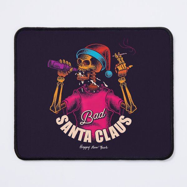 Item preview, Skeleton of Santa Claus with a bottle of beer and a cigarette in his hands, Santa Claus Skull designed and sold by graphic-genie.