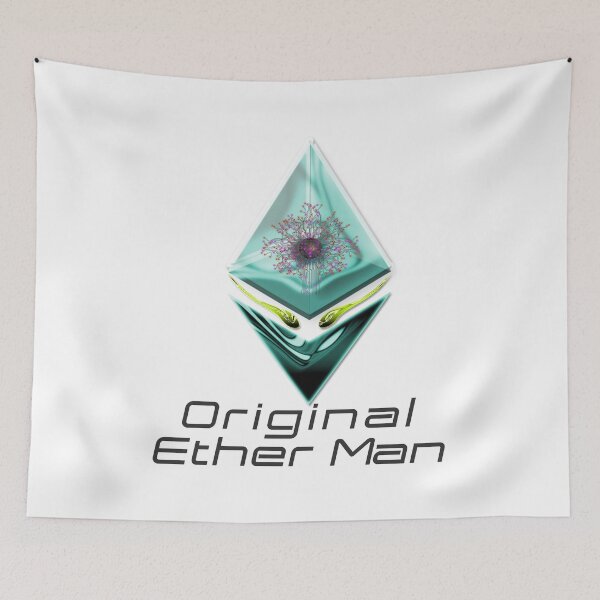 Item preview, T-shirts Original Ether Man Aquamarine Colored Head With Positronic Brain & Lime-green Eyes Black Text designed and sold by Spirit-World.