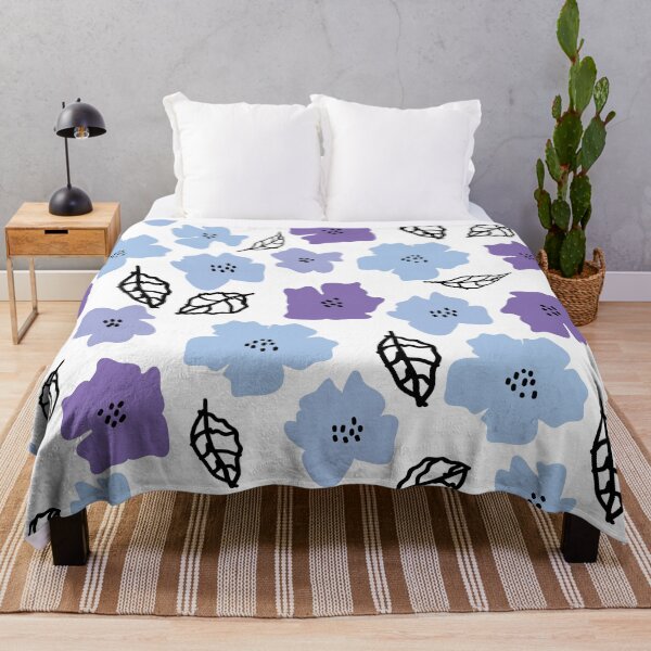 Item preview, Purple flowers with leaves on white background designed and sold by darshants.