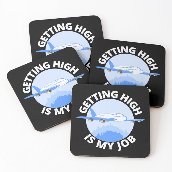 Item preview, Getting High Is My Job Funny Airplane Round Sticker designed and sold by RGRamsey.