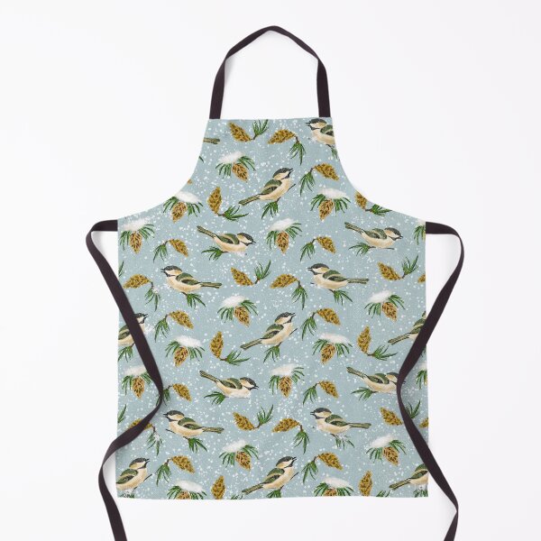 Item preview, Snowy pinecones and birds - sky blue designed and sold by Amilia Korre.