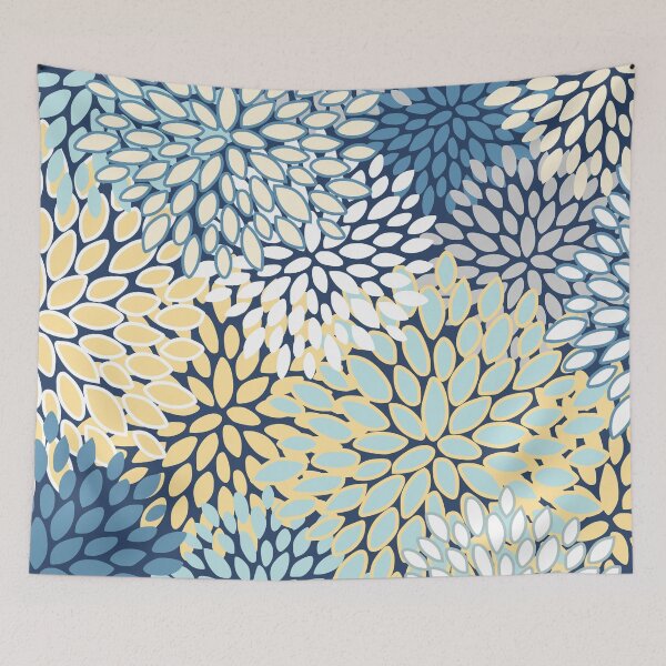 Item preview, Floral Bloom, Blue, Yellow, Aqua designed and sold by meggydesigns.