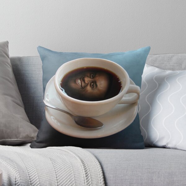 Ainsley Harriott in a Coffee Cup Throw Pillow