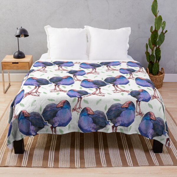 Native Bird - Pukeko Throw Blanket