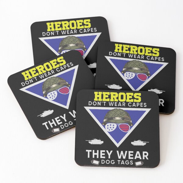 Item preview, Heroes Don't Wear Capes They Wear Dog Tags designed and sold by FridPix.
