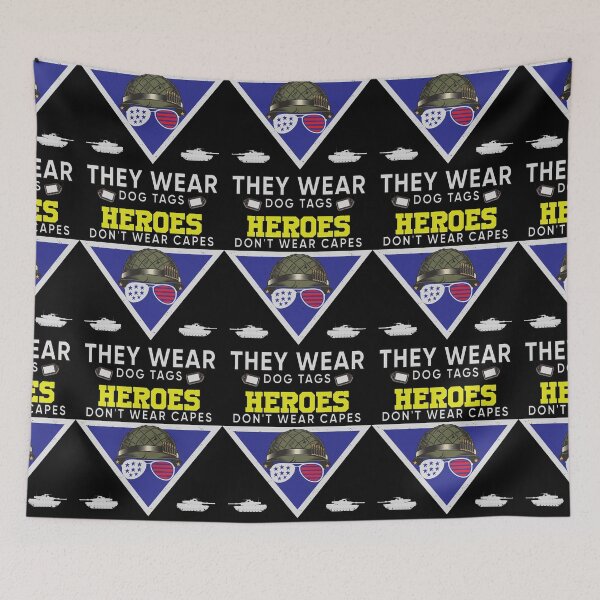 Item preview, Heroes Don't Wear Capes They Wear Dog Tags designed and sold by FridPix.