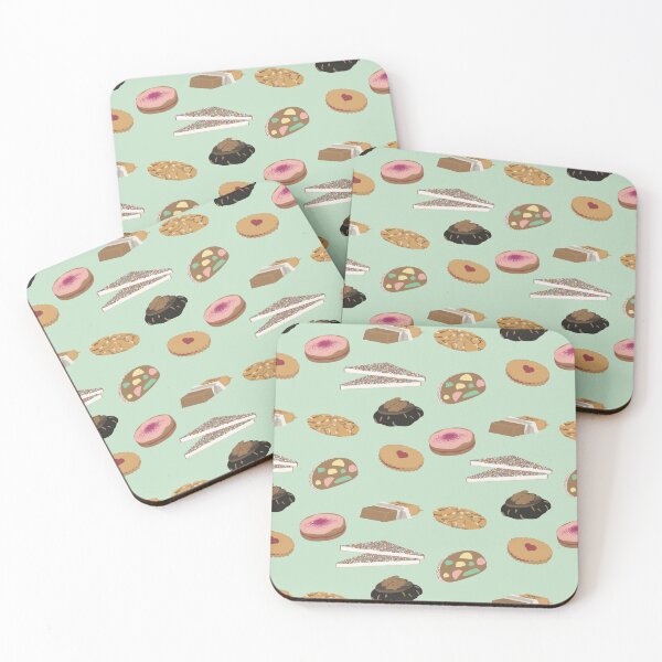 Item preview, Kiwiana snack time pattern in green  designed and sold by JJWard.