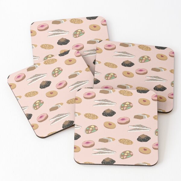 Item preview, Kiwiana snack time pattern in pink designed and sold by JJWard.