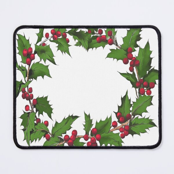 Item preview, Christmas Holly Wreath Green Red On White designed and sold by taiche.